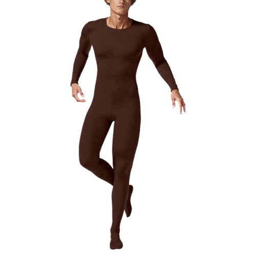 BIBOKAOKE Herren Stealth-Kostüm Einfarbig Body Ganzkörper-Overall für Erwachsene Bühnenauftritte Halbpack Jumpsuit Dehnbarer Bodystocking Party Clubwear Faschingskostüm von BIBOKAOKE