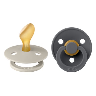 BIBS® Schnuller Colour Anatomischer Sauger Sand & Iron 6-18 Monate, 2 Stk. von BIBS®