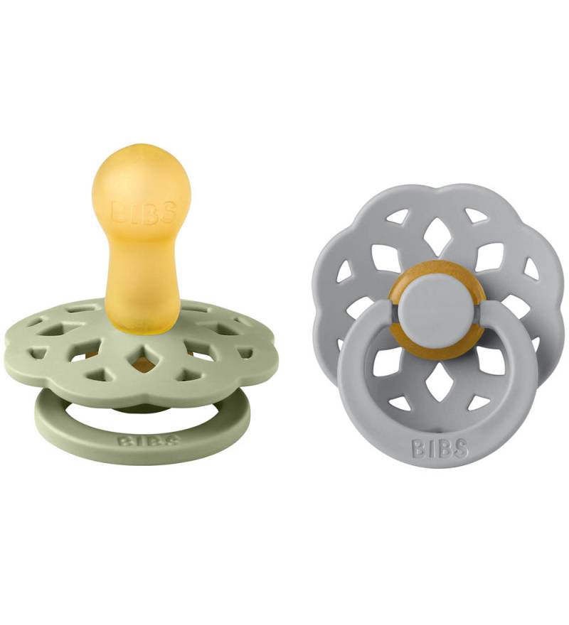 BIBS Böhmen Schnuller - 2er-Pack - Gr. 2 - Rund - Sage/Cloud - BIBS - One Size - Schnuller von BIBS