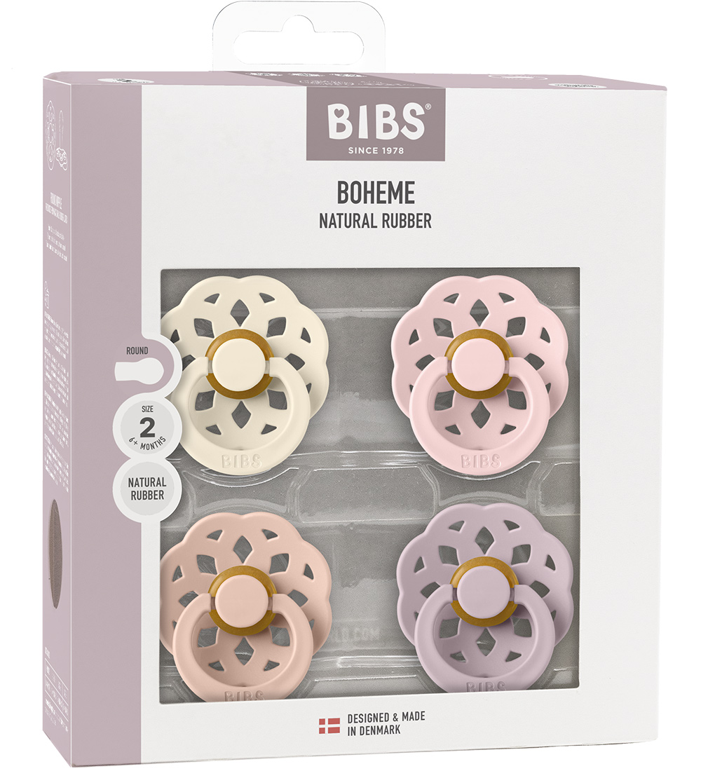 BIBS Böhmen Schnuller - 4er-Pack - Gr. 2 - Rund - Ivory/Blush/Bl - BIBS - 6-18 mt - Schnuller BIBS Böhmen Schnuller - 4er-Pack - Gr. 2 - Rund - Ivory/Blush/Bl - BIBS - 6-18 mt - Schnuller von BIBS
