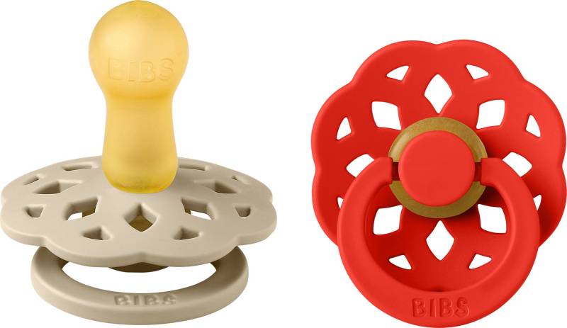 BIBS Boheme Schnuller 2er-Pack Größe 1, Vanilla/Candy Apple von BIBS