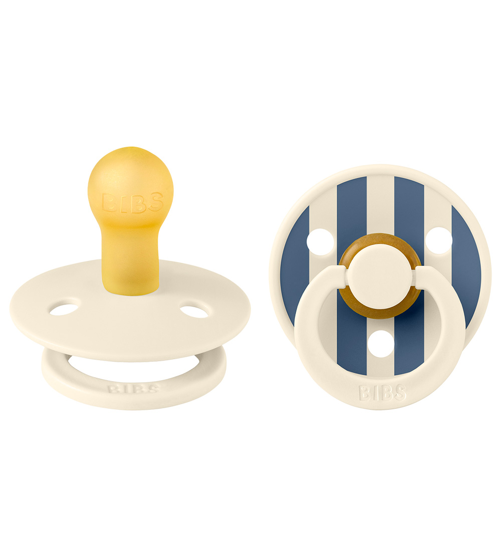 BIBS Colour Schnuller - 2er-Pack - Gr. 1 - Rund - Ivory/Steel Bl - BIBS - 0-6 mt - Schnuller von BIBS