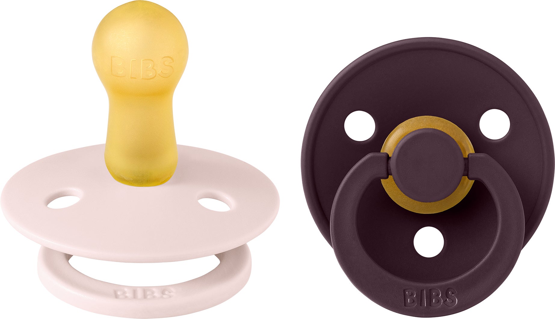 BIBS Colour Schnuller 2er-Pack Größe 2, Petal/Plum von BIBS