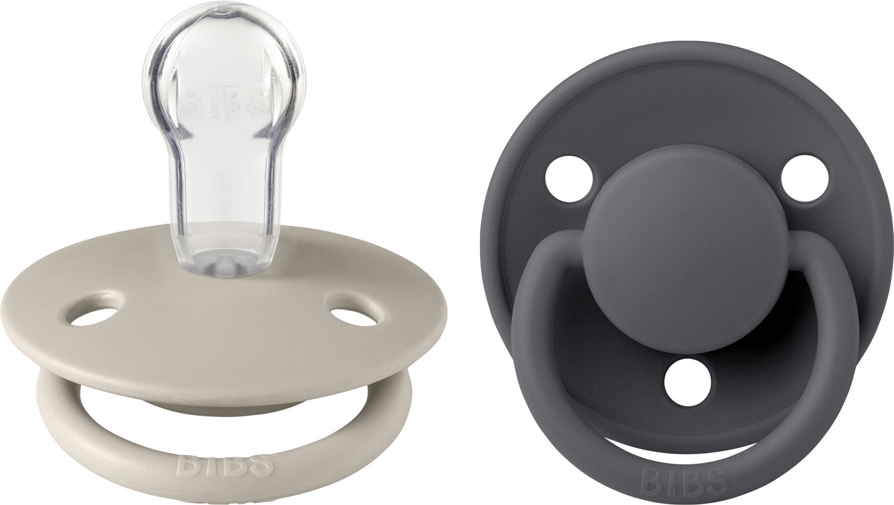 BIBS De Lux Schnuller 2er-Pack Silikon One Size Rund, Sand/Iron BIBS De Lux Schnuller 2er-Pack Silikon One Size Rund, Sand/Iron von BIBS