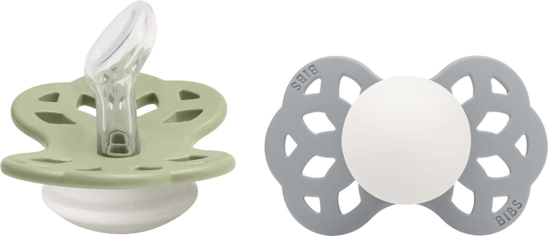 BIBS Infinity Schnuller 2er-Pack Silikon Größe 1 Anatomisch, Sage GLOW/Cloud GLOW BIBS Infinity Schnuller 2er-Pack Silikon Größe 1 Anatomisch, Sage GLOW/Cloud GLOW von BIBS