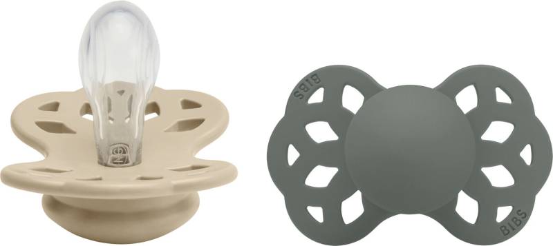 BIBS Infinity Schnuller 2er-Pack Silikon Größe 1 Symmetrisch, Vanilla/Pine von BIBS