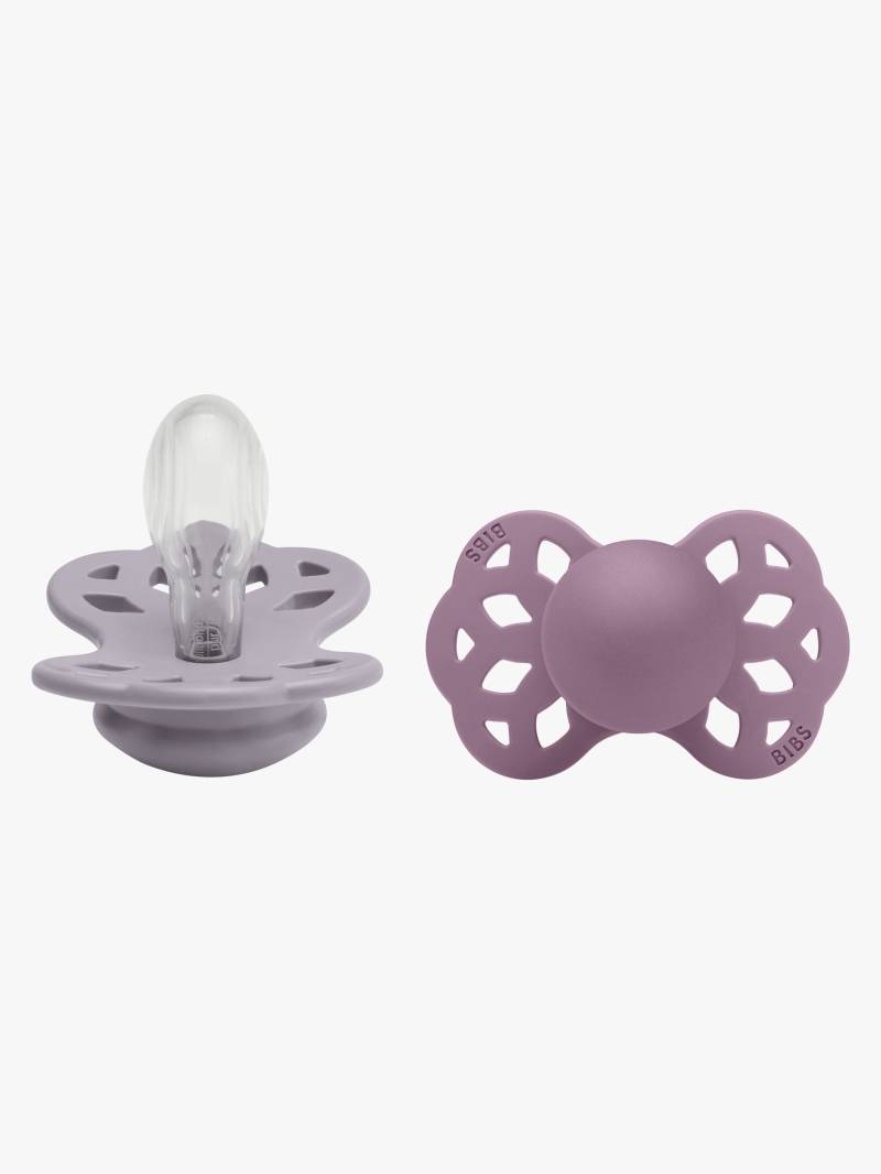 BIBS Infinity Schnuller 2er-Pack Silikon Größe 2 Symmetrisch, Fossil Grey/Mauve von BIBS