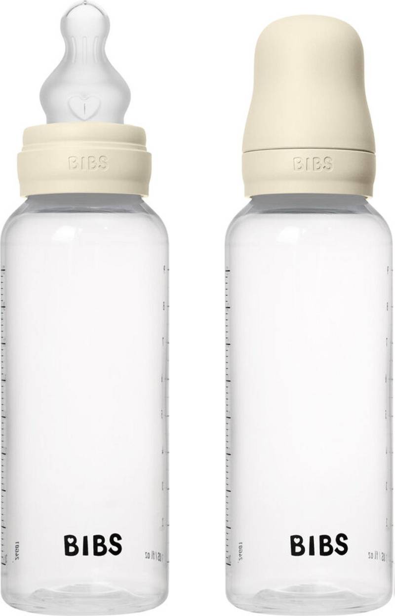 BIBS Medium Flow Fläschchen Silicone 2er-Pack 270 ml, Ivory von BIBS