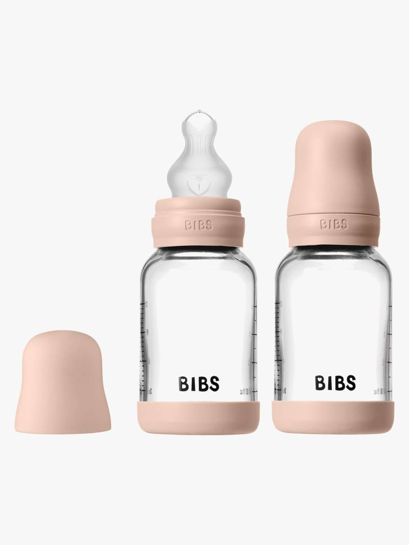 BIBS Slow Flow Glas Fläschchen Silikon 2er-Pack 120 ml, Blush von BIBS