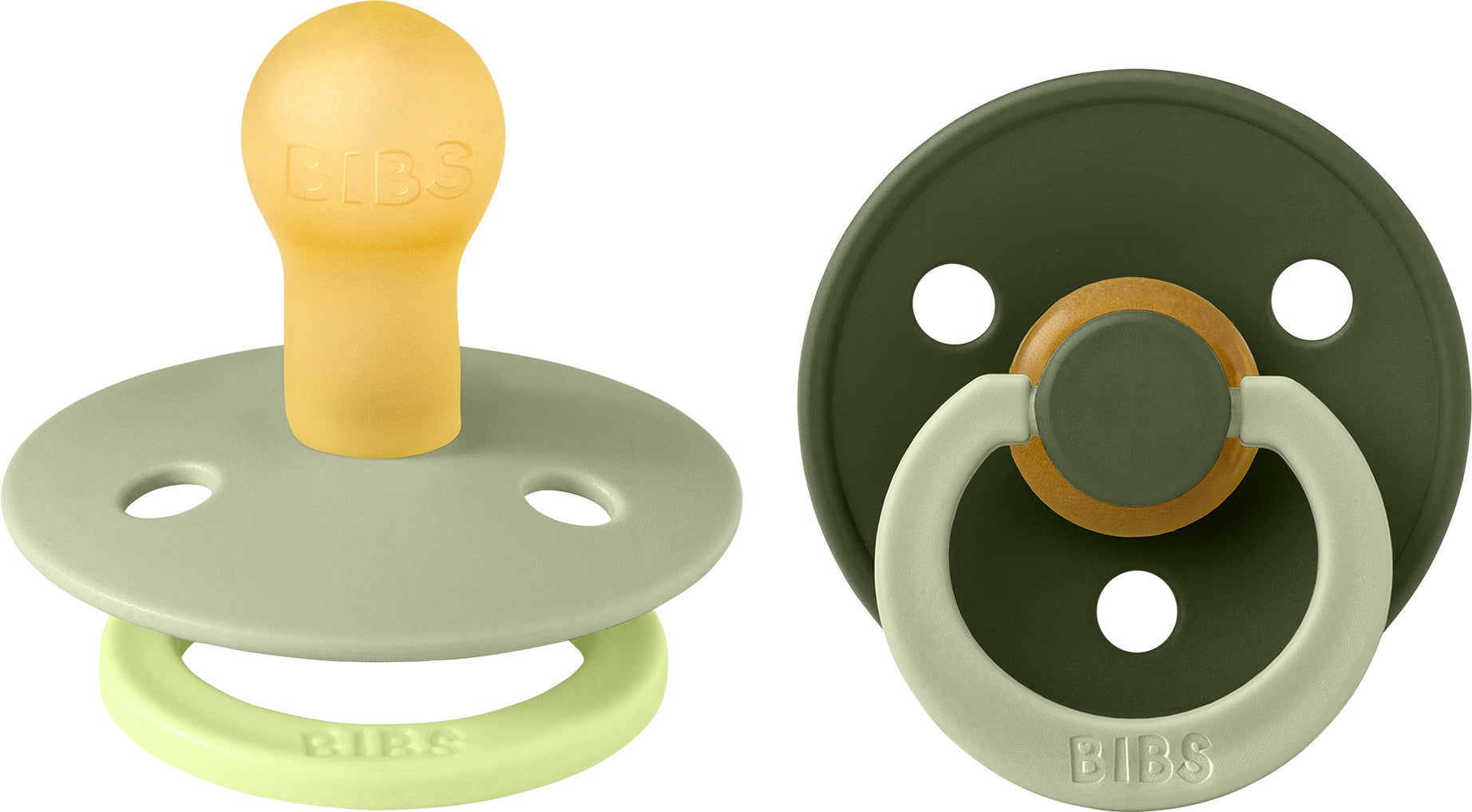 BIBS Studio Colour Fusion Schnuller 2er-Pack Größe 1, Sage Hunter Green mix BIBS Studio Colour Fusion Schnuller 2er-Pack Größe 1, Sage Hunter Green mix von BIBS