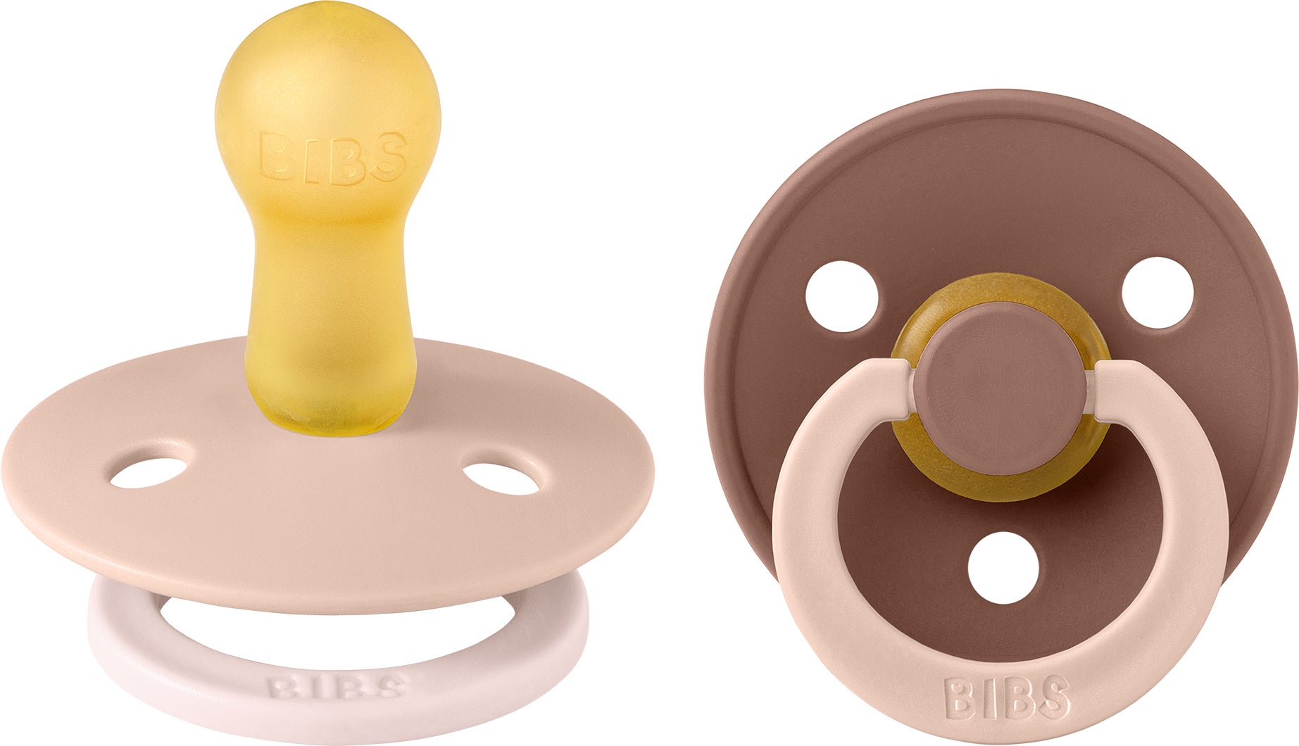 BIBS Studio Colour Fusion Schnuller 2er-Pack Größe 2, Blush Woodchuck mix von BIBS