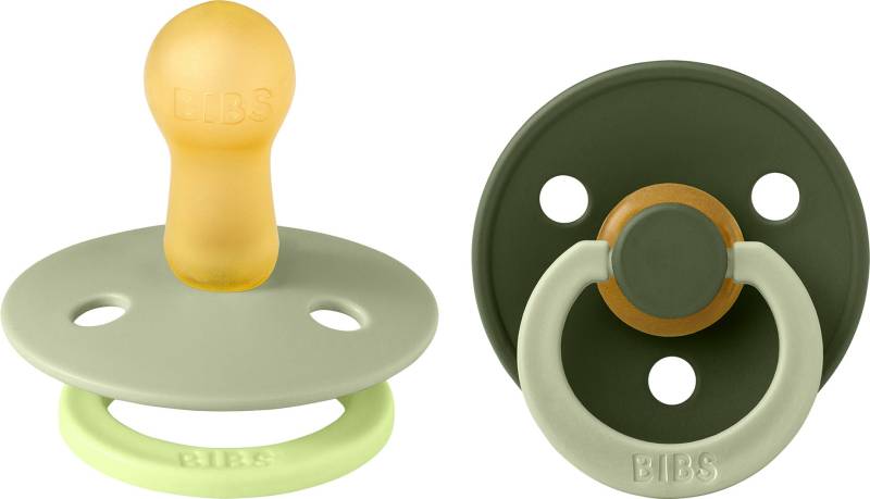 BIBS Studio Colour Fusion Schnuller 2er-Pack Größe 2, Sage Hunter Green mix von BIBS