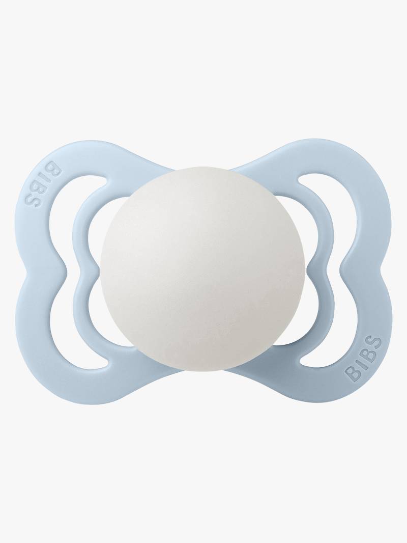 BIBS Supreme Schnuller Silikon Gr. 1, Baby Blue Glow von BIBS
