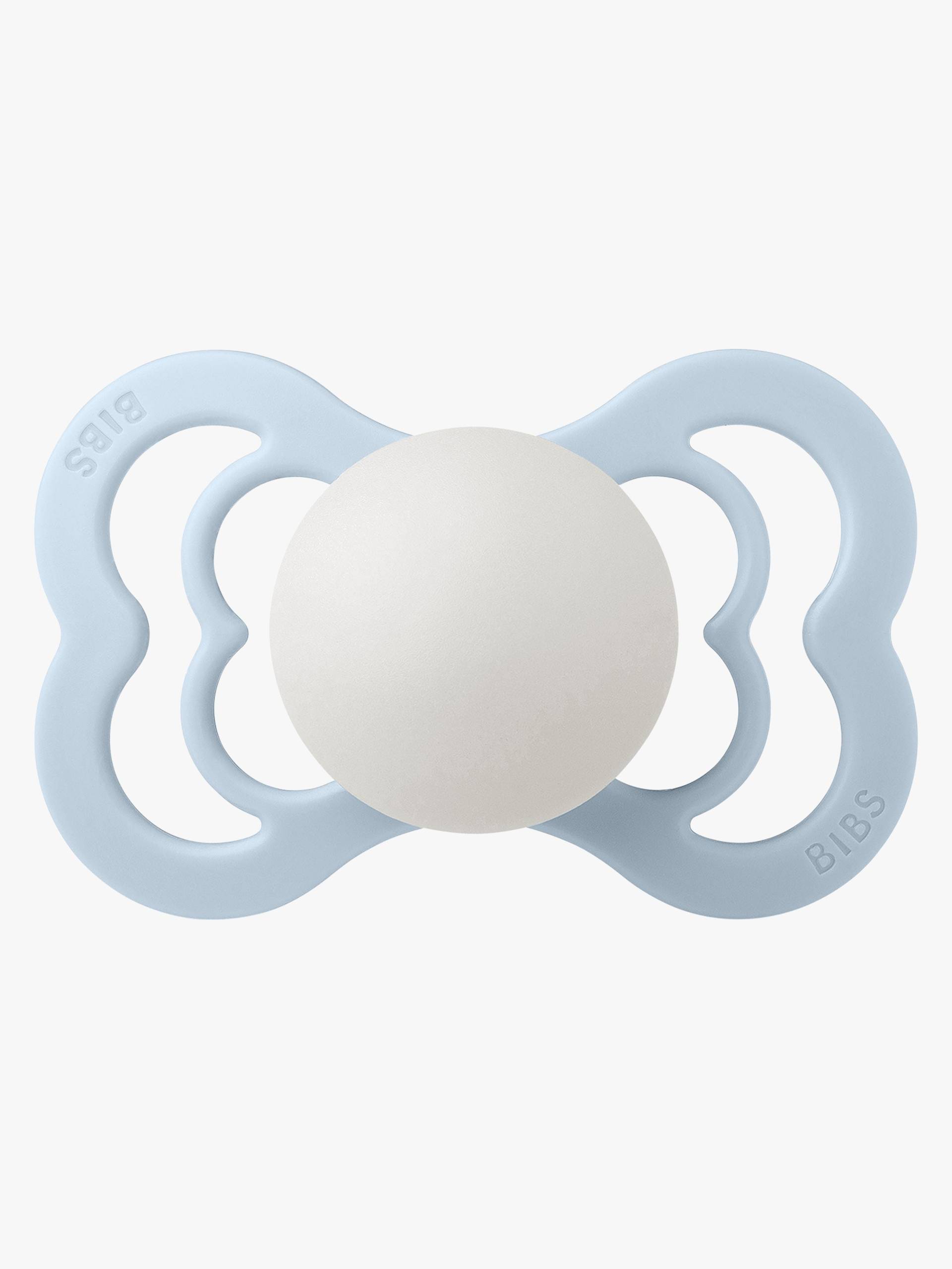BIBS Supreme Schnuller Silikon Gr. 2, Baby Blue Glow von BIBS