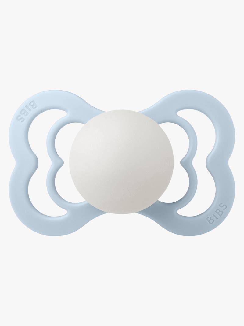 BIBS Supreme Schnuller Silikon Gr. 2, Baby Blue Glow von BIBS