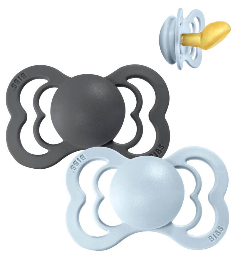 Bibs Couture Schnuller - 2er-Pack - Gr. 2 - Naturgummi - Iron/Ba - BIBS - 6-18 mt - Schnuller Bibs Couture Schnuller - 2er-Pack - Gr. 2 - Naturgummi - Iron/Ba - BIBS - 6-18 mt - Schnuller von BIBS