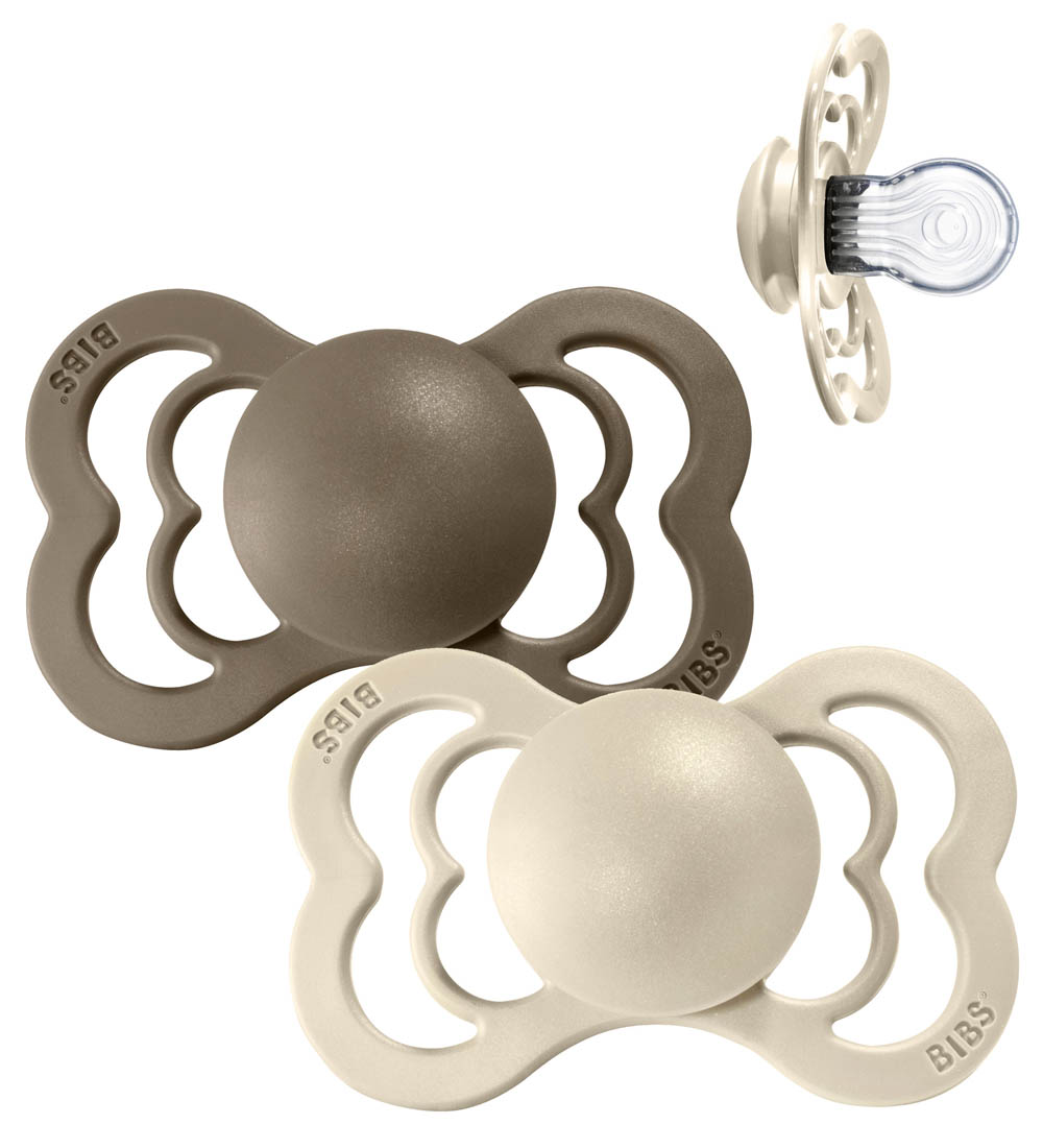 Bibs Supreme Schnuller - Gr. 1 - Silikon - Vanilla & Dark Oak - BIBS - 0-6 mt - Schnuller von BIBS