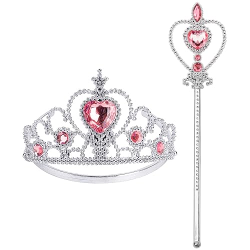 Prinzessinnen-Kostüm-Zubehör, Prinzessinnenkrone, Tiara für Mädchen, Prinzessinnen-Tiara, Schmuckstab, Spielzeuggeschenk für Mädchen im Alter von 3 bis 6 Jahren Prinzessinnen-Kostüm-Zubehör, Prinzessinnenkrone, Tiara für Mädchen, Prinzessinnen-Tiara, Schmuckstab, Spielzeuggeschenk für Mädchen im Alter von 3 bis 6 Jahren von BIBUTY