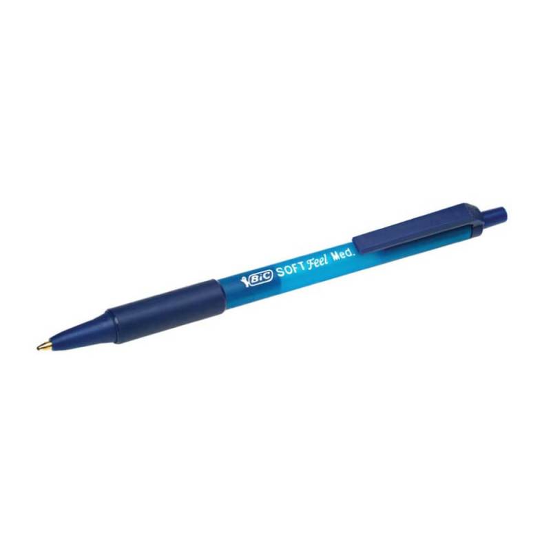 BIC Kugelschreiber Soft Feel Click Grip, Sets Einzeln, Farbe blau von BIC