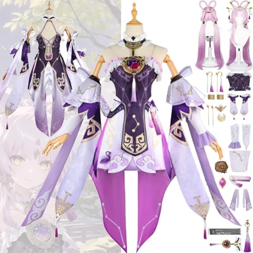 BICOK Premium Honkai Star Rail Fu Xuan Kostüm Spielcharakter Uniform Komplettset Halloween Karneval Partyanzug mit Ohrringen Kopfschmuck Perücke und Ringen 101 von BICOK