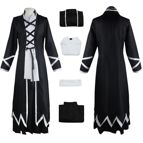 Anime-Cosplay-Kostüm für Erwachsene, traditioneller japanischer Kimono, Uniform, komplettes Set, Halloween-Outfit für Herren, Schwarz, Größe L von BICOPU