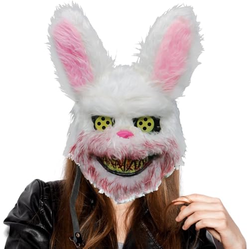 BICUIYIT Halloween Masken, Gruselige Blutige Plüschhasen Masken,Halloween Horror Masken,Geeignet für Firmen Jahrestagung, Weihnachtsfeier, Maskenball, Schulaktivitäten BICUIYIT Halloween Masken, Gruselige Blutige Plüschhasen Masken,Halloween Horror Masken,Geeignet für Firmen Jahrestagung, Weihnachtsfeier, Maskenball, Schulaktivitäten von BICUIYIT