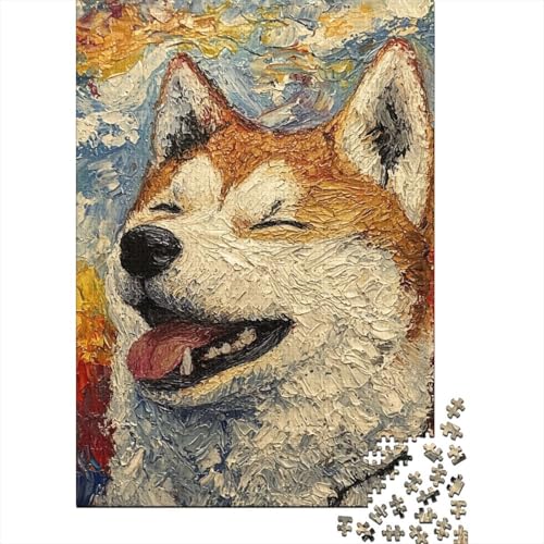 Akita-Hund Puzzle 1000-teilige Schwer Puzzle Spielzeug Lernspiel Impossible Herausforderungsspielzeug Für Erwachsene Und Kinder Ab 14 Jahren 1000pcs (75x50cm) von BIDLEAHDV