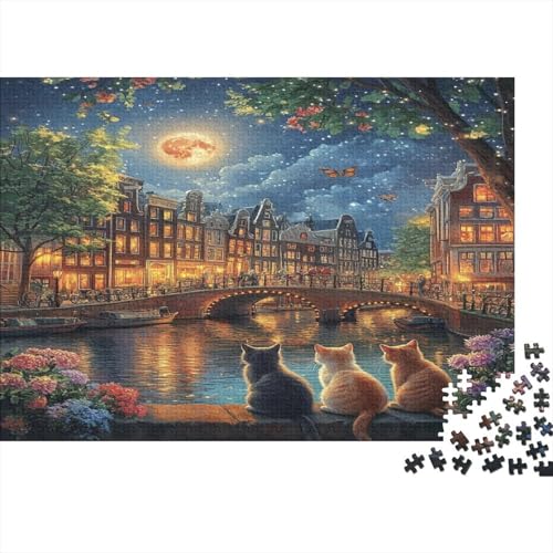 Amsterdamer Kanal Puzzle 1000 Teile Puzzle Für Erwachsene Und Kinder Ab 14 Jahren Puzzel 1000pcs (75x50cm) von BIDLEAHDV