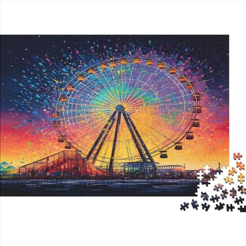 Aurora Riesenrad 1000 Stück Puzzles Für Erwachsene Teenager Stress Abbauen Familien-Puzzlespiel Mit Poster in 1000-teiliges Puzzle Kinder Lernspiel Spielzeug Geschenk Puzzel 1000pcs (75x50cm) von BIDLEAHDV