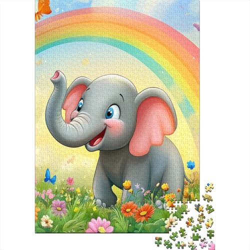 Babyelefant Puzzles 1000 Teile Schwer Puzzle Spielzeug Lernspiel Impossible Herausforderungsspielzeug Für Erwachsene Und Kinder Ab 12 Jahren 1000pcs (75x50cm) von BIDLEAHDV