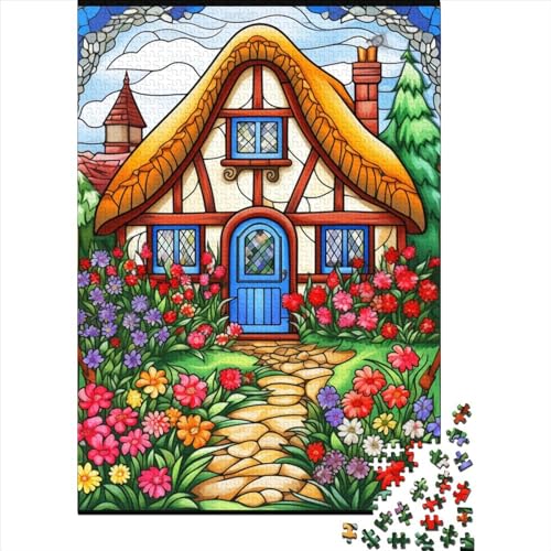 Bergdorf Hütte Puzzles 1000 Teile Schwer Puzzle Spielzeug Pädagogisches Spiel Impossible Herausforderungsspielzeug Für Erwachsene Und Kinder in Bewährter 1000pcs (75x50cm) von BIDLEAHDV