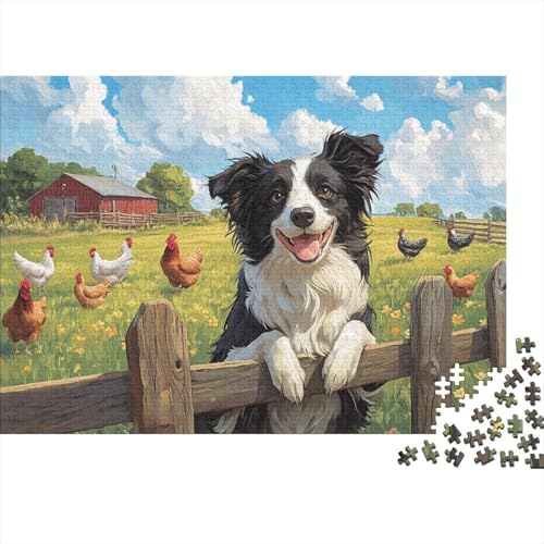 Border Collie Puzzle 1000 Teile Puzzle Für Erwachsene Und Kinder Ab 14 Jahren Puzzel 1000pcs (75x50cm) von BIDLEAHDV