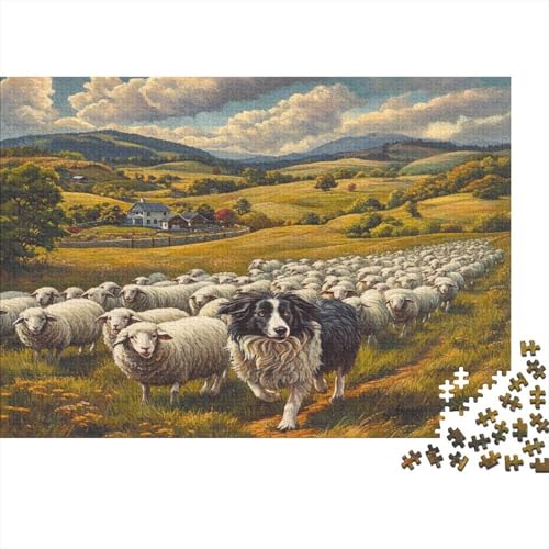 Border Collie Puzzle 1000 Teile Puzzle Für Erwachsene Und Kinder Ab 14 Jahren Puzzel 1000pcs (75x50cm) von BIDLEAHDV