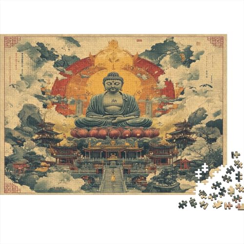 Buddha Puzzle 1000 Teile Für Erwachsene Und Kinder Ab 14 Jahren Für Stressabbauer Puzzel 1000pcs (75x50cm) von BIDLEAHDV