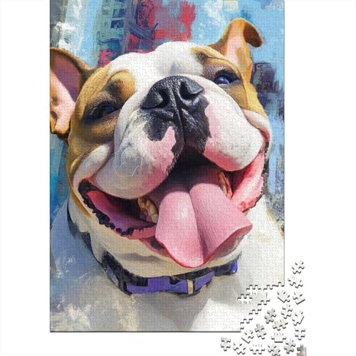 BullHund Puzzle 1000-teilige Schwer Puzzle Spielzeug Lernspiel Impossible Herausforderungsspielzeug Für Erwachsene Und Kinder Ab 12 Jahren 1000pcs (75x50cm) von BIDLEAHDV