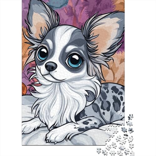 Chihuahua Puzzle 1000 Teile Schwer Puzzle Spielzeug Lernspiel Impossible Herausforderung Spielzeug Für Erwachsene Kinder 1000pcs (75x50cm) von BIDLEAHDV