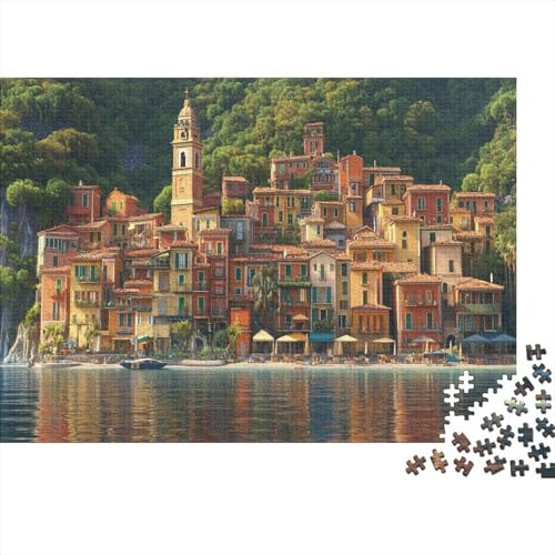 Comer See Puzzle 1000 Teile,für Erwachsene, Impossible Puzzle,farbenfrohes Legespiel,Geschicklichkeitsspiel Für Die Ganze Familie,Erwachsenenpuzzle Puzzel 1000pcs (75x50cm) von BIDLEAHDV