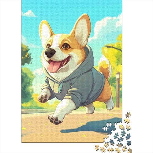 Corgi Puzzle 1000-teilige Schwer Puzzle Spielzeug Lernspiel Impossible Herausforderungsspielzeug Für Erwachsene Kinder 1000pcs (75x50cm) von BIDLEAHDV
