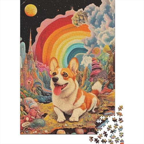Corgi Puzzle 1000-teilige Schwer Puzzle Spielzeug Lernspiel Impossible Herausforderungsspielzeug Für Erwachsene Und Kinder Ab 14 Jahren 1000pcs (75x50cm) von BIDLEAHDV