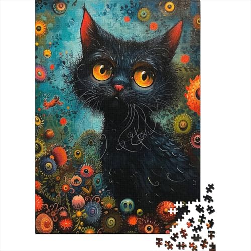 Cute Katze Puzzle 1000-teilige Schwer Puzzle Spielzeug Lernspiel Impossible Herausforderung Spielzeug Für Erwachsene Und Kinder in Bewährter 1000pcs (75x50cm) von BIDLEAHDV
