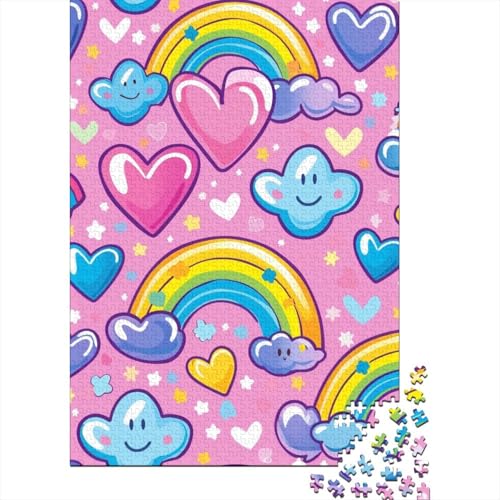 Cute Liebe Muster Puzzles 1000 Teile Schwer Puzzle Spielzeug Lernspiel Impossible Herausforderung Spielzeug Für Erwachsene Und Kinder Ab 12 Jahren 1000pcs (75x50cm) von BIDLEAHDV
