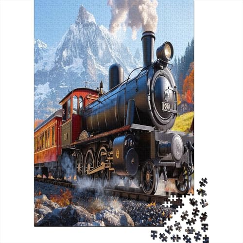 Dampflokomotive Puzzle 1000 Teile Schwer Puzzle Spielzeug Pädagogisches Spiel Impossible Herausforderungsspielzeug Für Erwachsene Und Kinder in Bewährter 1000pcs (75x50cm) von BIDLEAHDV