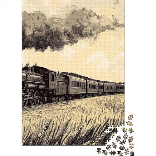 Dampflokomotive Puzzles 1000 Teile Schwer Puzzle Spielzeug Pädagogisches Spiel Impossible Herausforderung Spielzeug Für Erwachsene Kinder 1000pcs (75x50cm) von BIDLEAHDV
