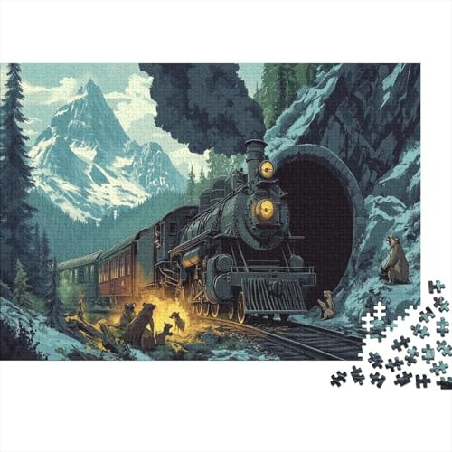 Dampfzug Puzzle 1000 Teile Für Erwachsene Und Kinder Ab 14 Jahrenfür Stressabbauer Puzzlespiel Erwachsenen Puzzlespiel Puzzel 1000pcs (75x50cm) von BIDLEAHDV