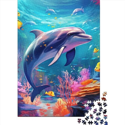 Delphins Puzzles 1000 Teile Schwer Puzzle Spielzeug Lernspiel Impossible Herausforderungsspielzeug Für Erwachsene Und Kinder Ab 12 Jahren 1000pcs (75x50cm) von BIDLEAHDV