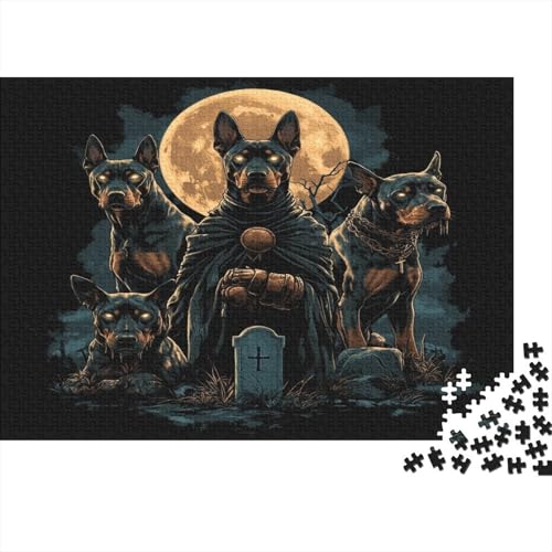 Dobermann 1000 Stück Puzzles Für Erwachsene Teenager Stress Abbauen Familien-Puzzlespiel Mit Poster in 1000-teiliges Puzzle Kinder Lernspiel Spielzeug Geschenk Puzzel 1000pcs (75x50cm) von BIDLEAHDV