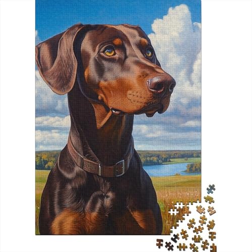Dobermannn Puzzle 1000 Teile Schwer Puzzle Spielzeug Lernspiel Impossible Herausforderung Spielzeug Für Erwachsene Und Kinder Ab 14 Jahren 1000pcs (75x50cm) von BIDLEAHDV