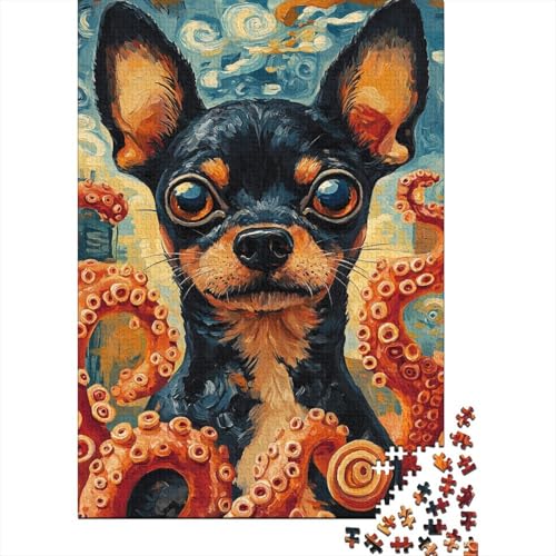 Dobermannn Puzzles 1000-teilige Schwer Puzzle Spielzeug Lernspiel Impossible Herausforderungsspielzeug Für Erwachsene Kinder 1000pcs (75x50cm) von BIDLEAHDV