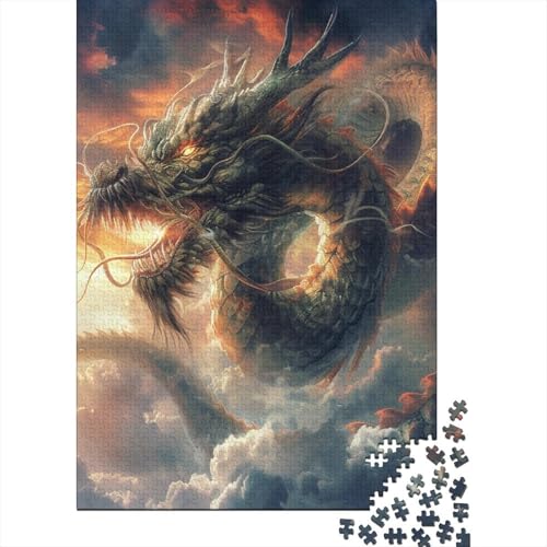 Drache Puzzles 1000 Teile Schwer Puzzle Spielzeug Lernspiel Impossible Herausforderung Spielzeug Für Erwachsene Kinder 1000pcs (75x50cm) von BIDLEAHDV
