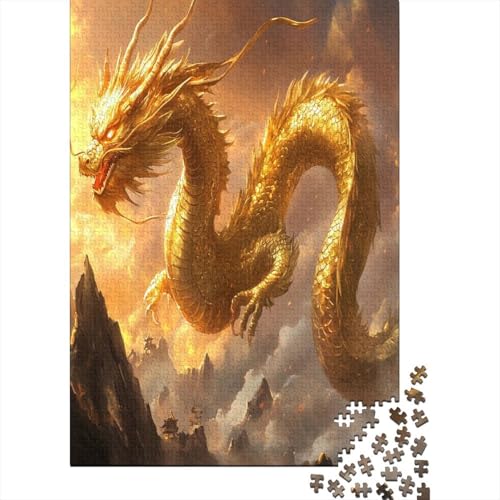 Drache Puzzles 1000-teilige Schwer Puzzle Spielzeug Lernspiel Impossible Herausforderungsspielzeug Für Erwachsene Kinder 1000pcs (75x50cm) von BIDLEAHDV